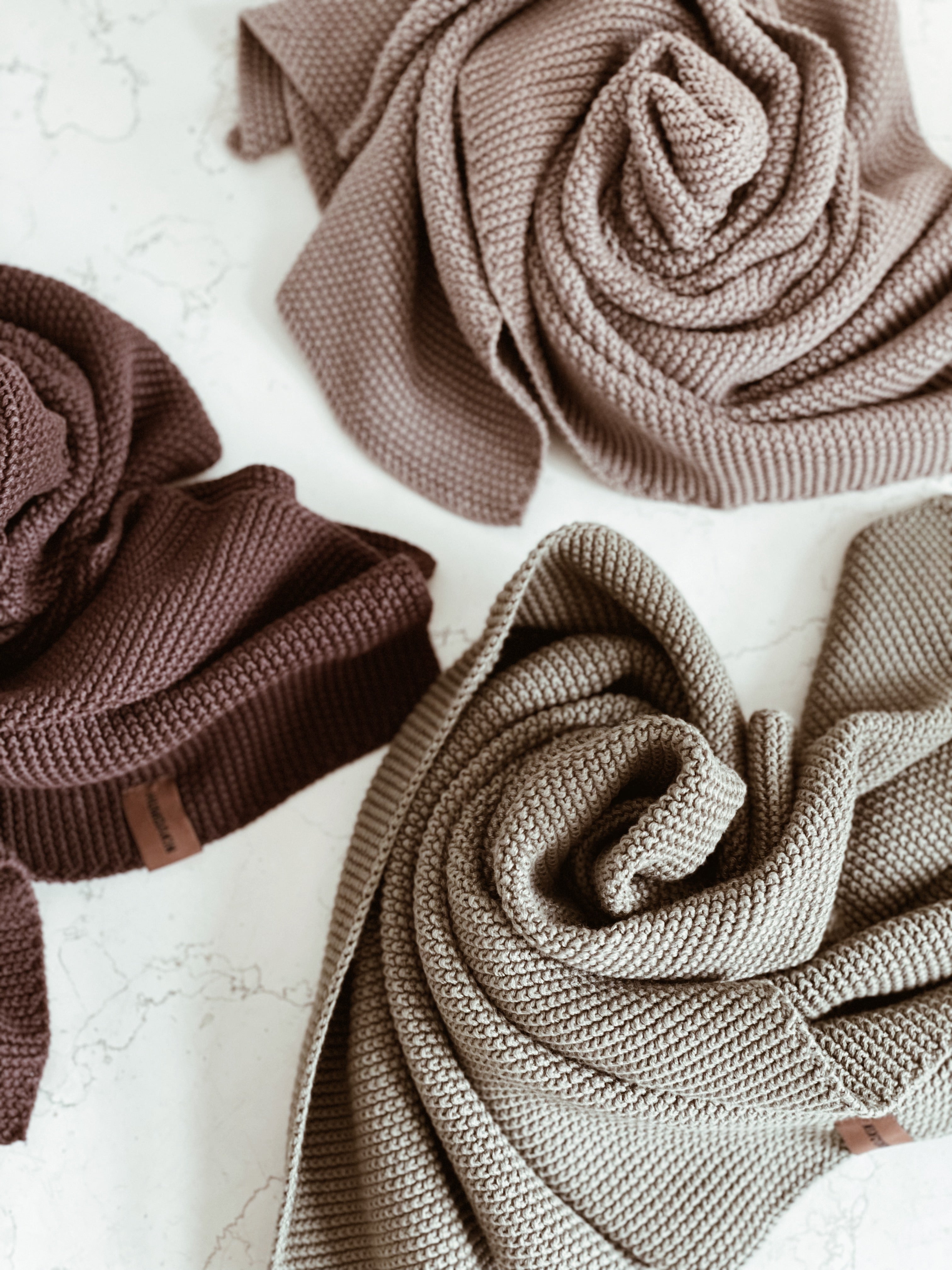 Strikket køkkenhåndklæde - Latte